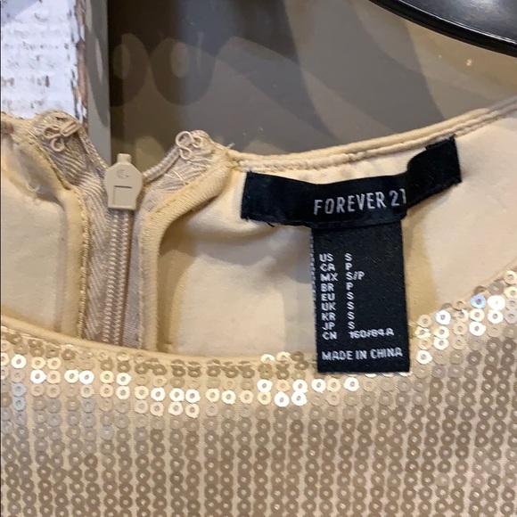 Gold sequence party mini dress - Picture 3 of 4